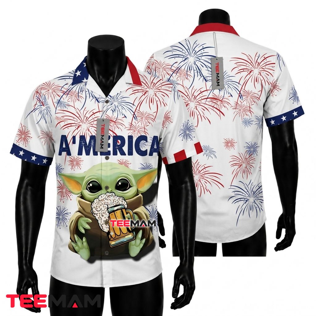 Star Wars Hawaiian Shirt Baby Yoda Ameria Beer