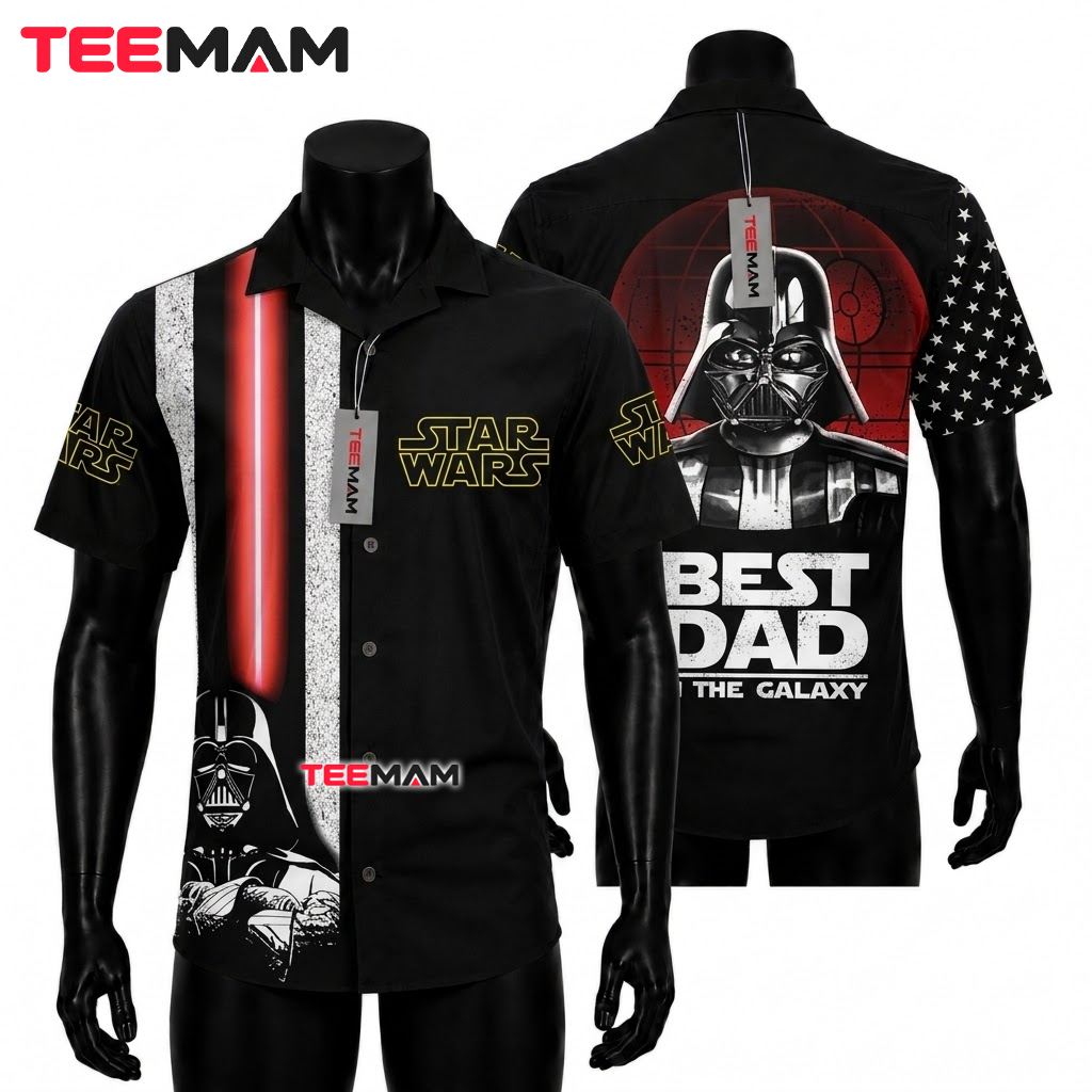 Star Wars Hawaiian Shirt Darth Vader Best Dad Front