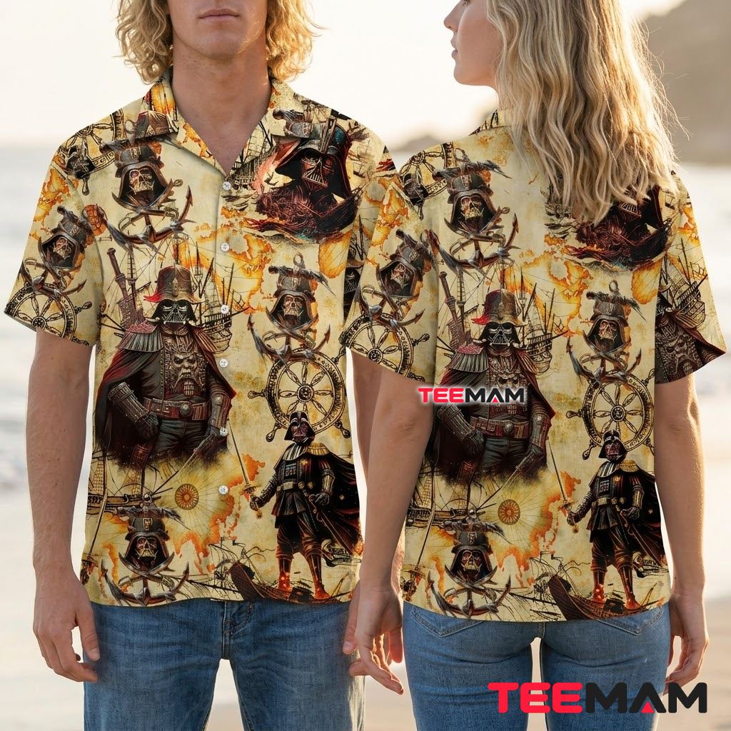 Star Wars Hawaiian Shirt Darth Vader Pirate Skull Back Star Wars Hawaiian Shirt Darth Vader Pirate Skull Back