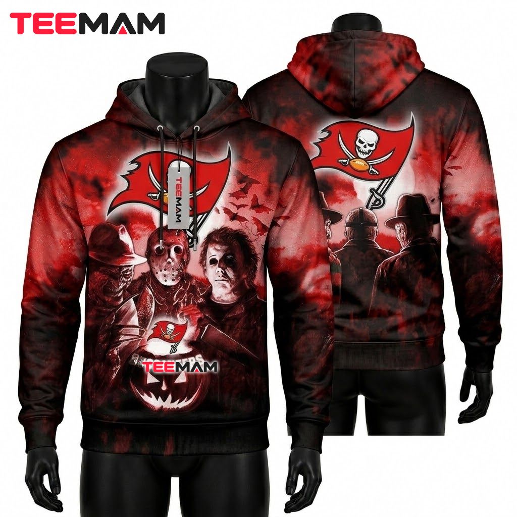 Tampa Bay Buccaneers 3D Hoodie Freddy Jason Michael Myers Halloween Front