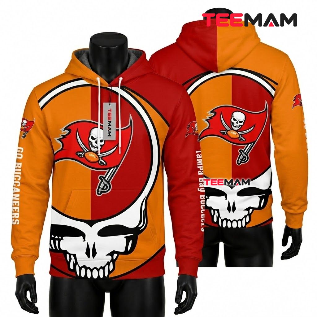 Tampa Bay Buccaneers 3D Hoodie Grateful Dead Steal Your Face Logo Front