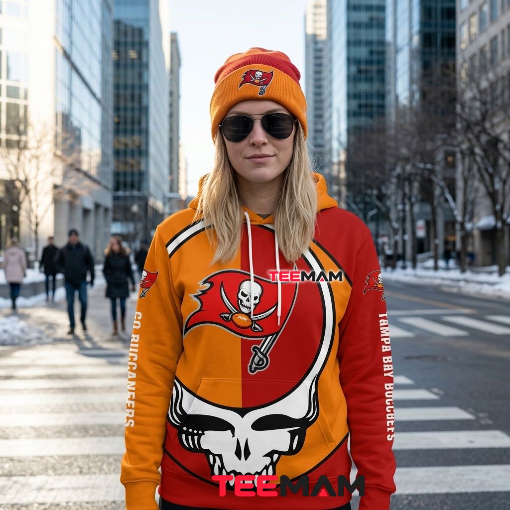 Tampa Bay Buccaneers 3D Hoodie Grateful Dead Steal Your Face Logo Back Tampa Bay Buccaneers 3D Hoodie Grateful Dead Steal Your Face Logo Back
