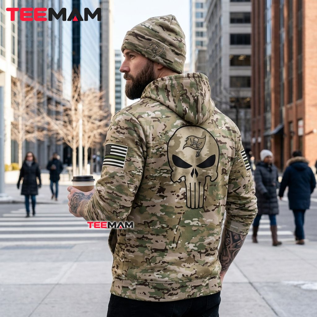Tampa Bay Buccaneers 3D Hoodie Punisher Skull Camo Armor Version 3 Tampa Bay Buccaneers 3D Hoodie Punisher Skull Camo Armor Version 3