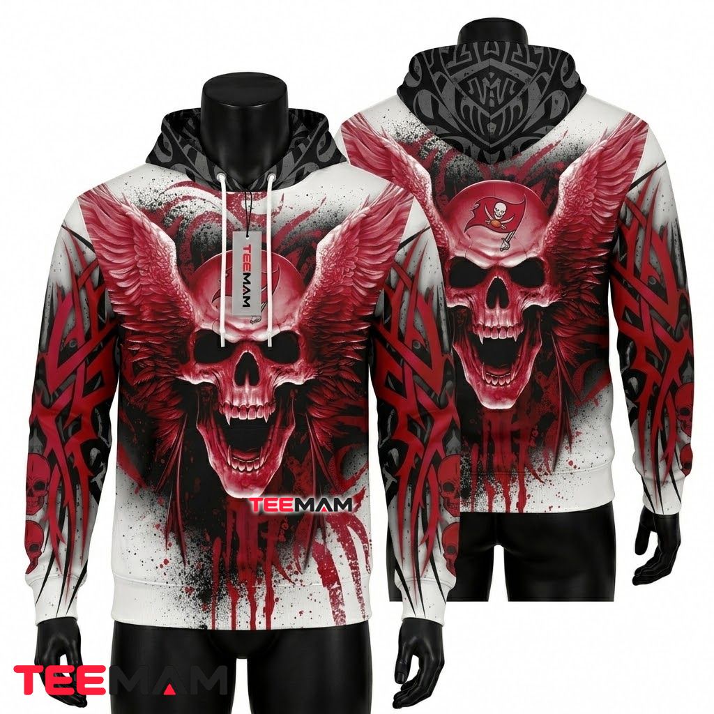 Tampa Bay Buccaneers 3D Hoodie Sugar Skull Aztec Pattern