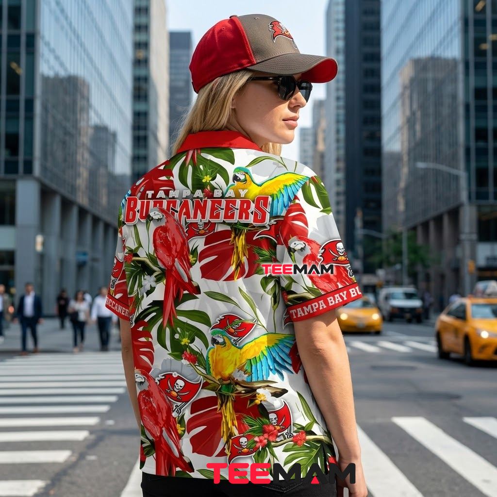 Tampa Bay Buccaneers Aloha Shirt Parrot Jungle Version 3 Tampa Bay Buccaneers Aloha Shirt Parrot Jungle Version 3