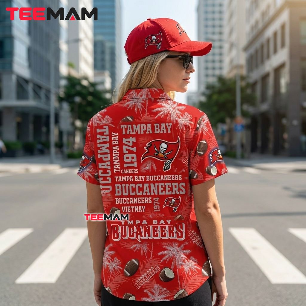 Tampa Bay Buccaneers Hawaiian Shirt Palm Football Version 3 Tampa Bay Buccaneers Hawaiian Shirt Palm Football Version 3