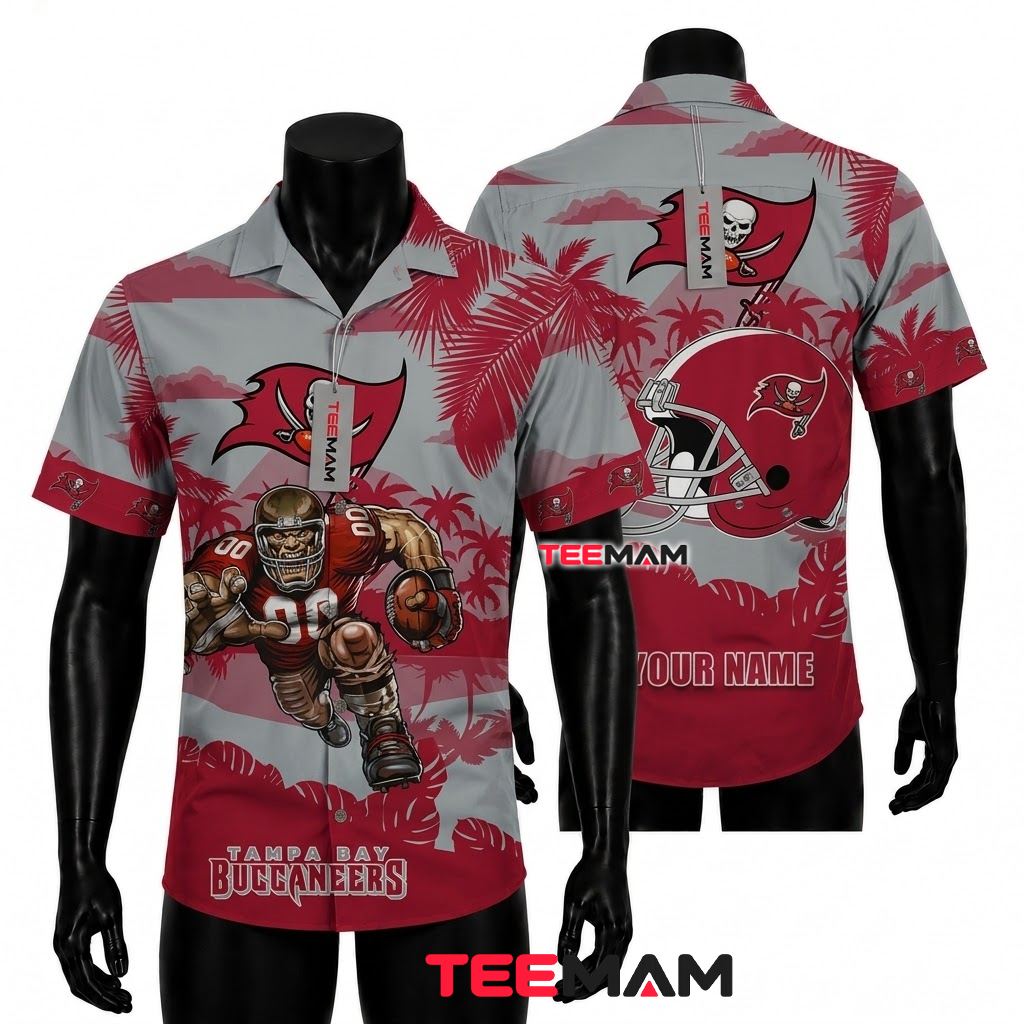 Tampa Bay Buccaneers Tropical Shirt Mascot Helmet Front