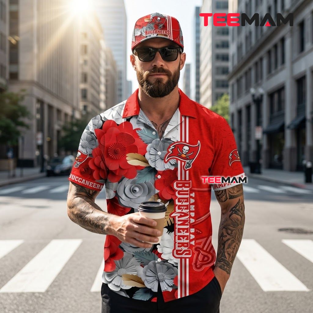 Tampa Bay Buccaneers Tropical Shirt Paper Flower Back Tampa Bay Buccaneers Tropical Shirt Paper Flower Back