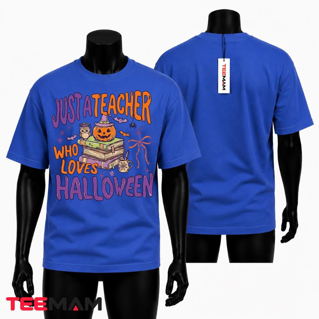 Teacher Halloween Owl Pumpkin Books T-Shirt