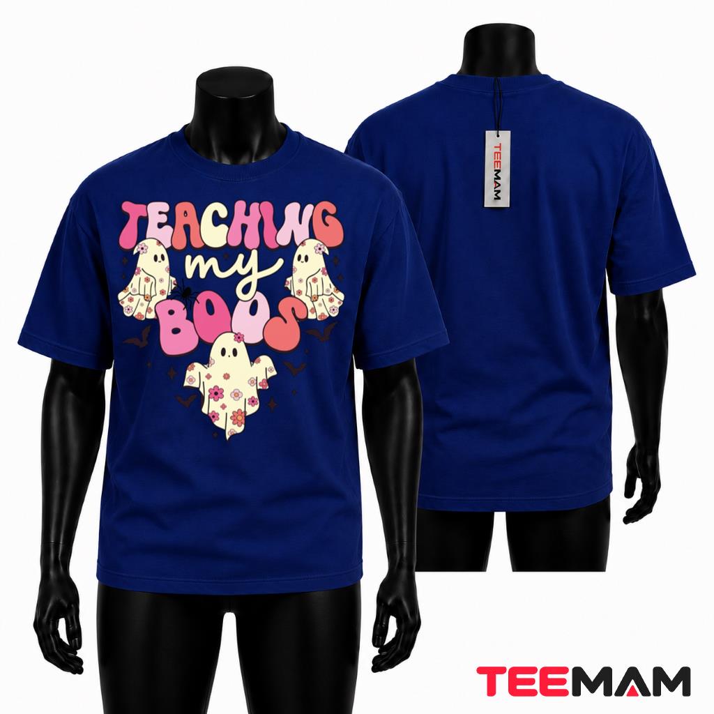 Teacher Halloween T-Shirt Teaching My Boos Floral