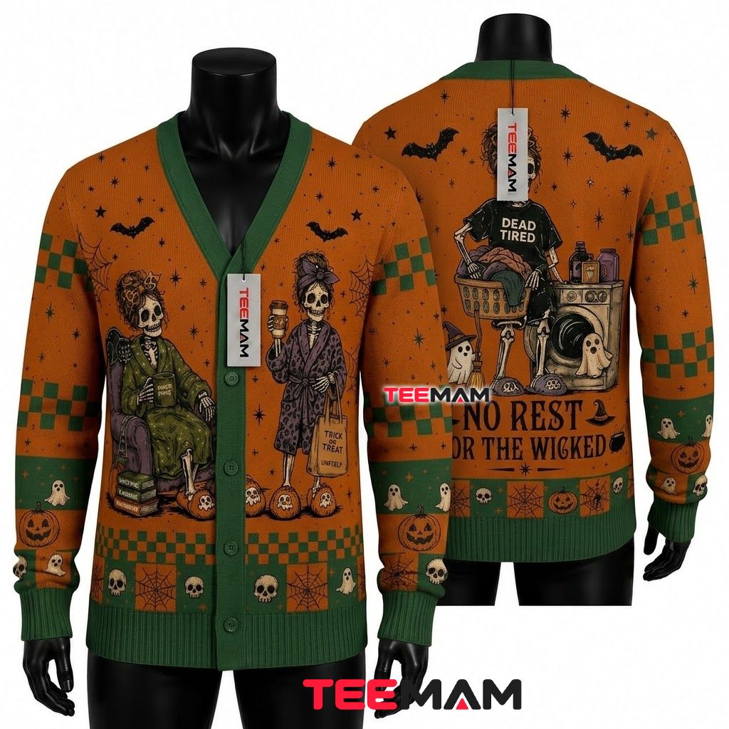 Sunset Halloween Cardigan Ghost Graveyard Pumpkin Sunset Halloween Cardigan Ghost Graveyard Pumpkin