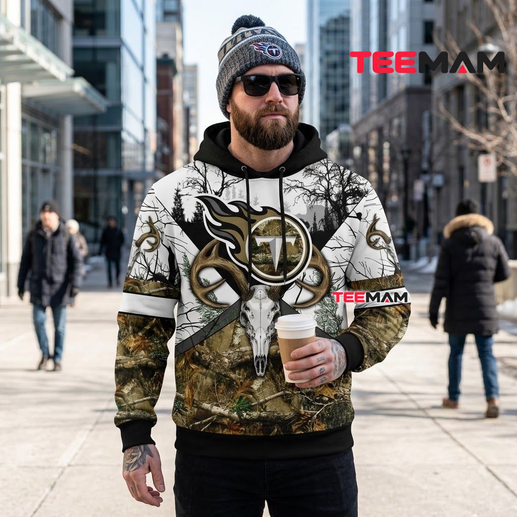 Tennessee Titans 3D Hoodie Deer Skull Antler Winter Back Tennessee Titans 3D Hoodie Deer Skull Antler Winter Back