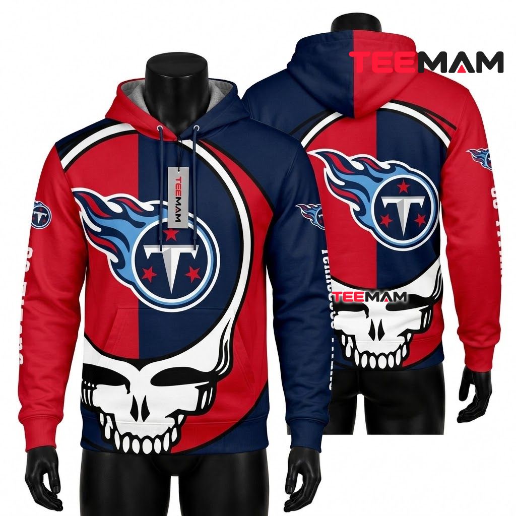 Tennessee Titans 3D Hoodie Grateful Dead Skull Front