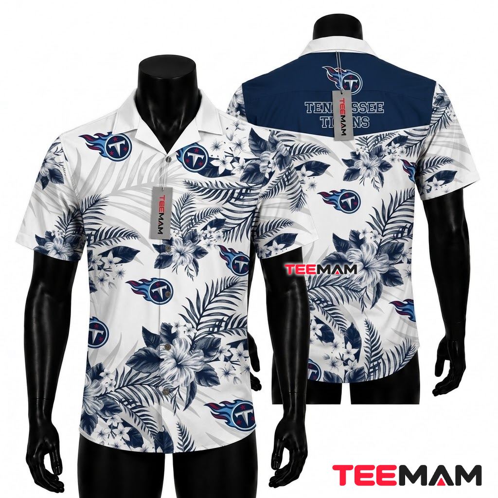 Tennessee Titans Tropical Shirt White Leaves