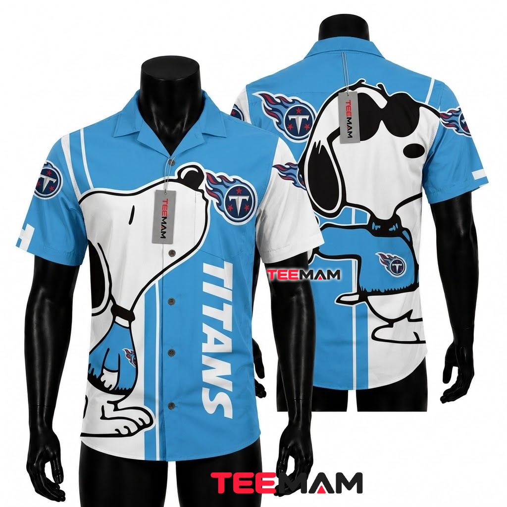 Tennessee Titans Button Up Shirt Snoopy Cool Front