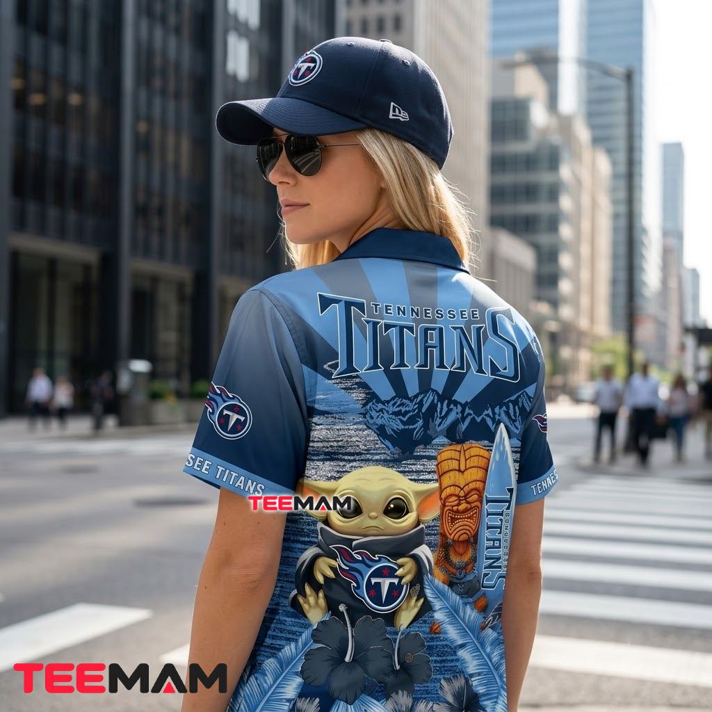 Tennessee Titans Hawaiian Shirt Baby Yoda Tiki Version 3 Tennessee Titans Hawaiian Shirt Baby Yoda Tiki Version 3
