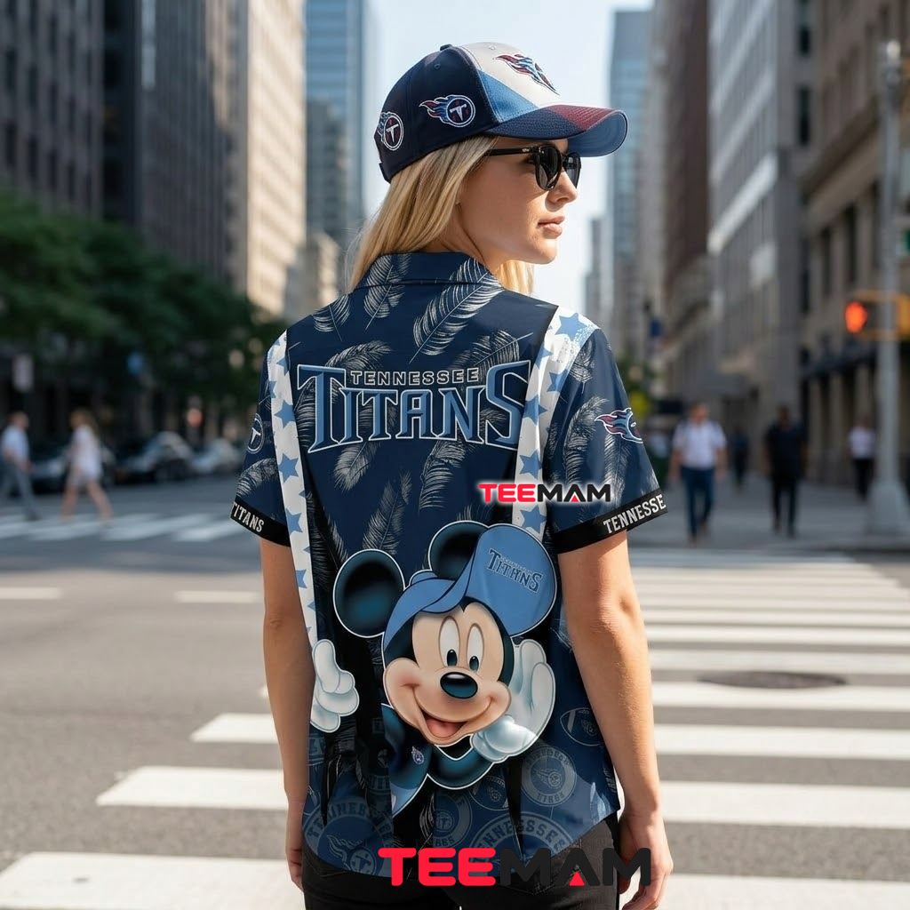 Tennessee Titans Hawaiian Shirt Mickey Mouse Version 3 Tennessee Titans Hawaiian Shirt Mickey Mouse Version 3