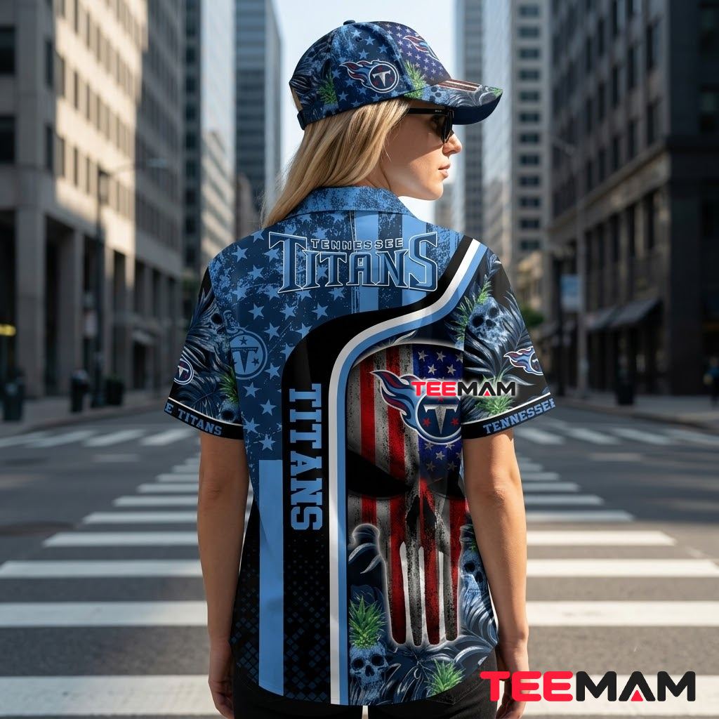 Tennessee Titans Hawaiian Shirt Skull Patriotic Beach Version 3 Tennessee Titans Hawaiian Shirt Skull Patriotic Beach Version 3