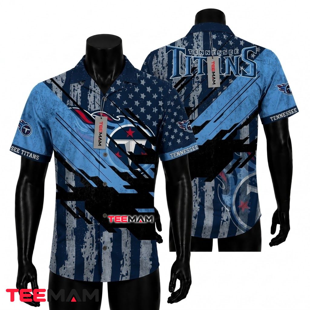 Tennessee Titans Hawaiian Shirt Stars Distressed Beach Front