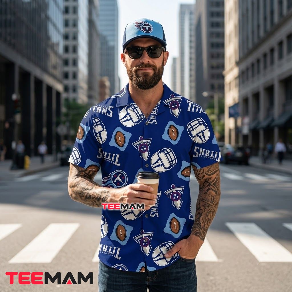 Tennessee Titans Tropical Shirt Football Helmet Back Tennessee Titans Tropical Shirt Football Helmet Back