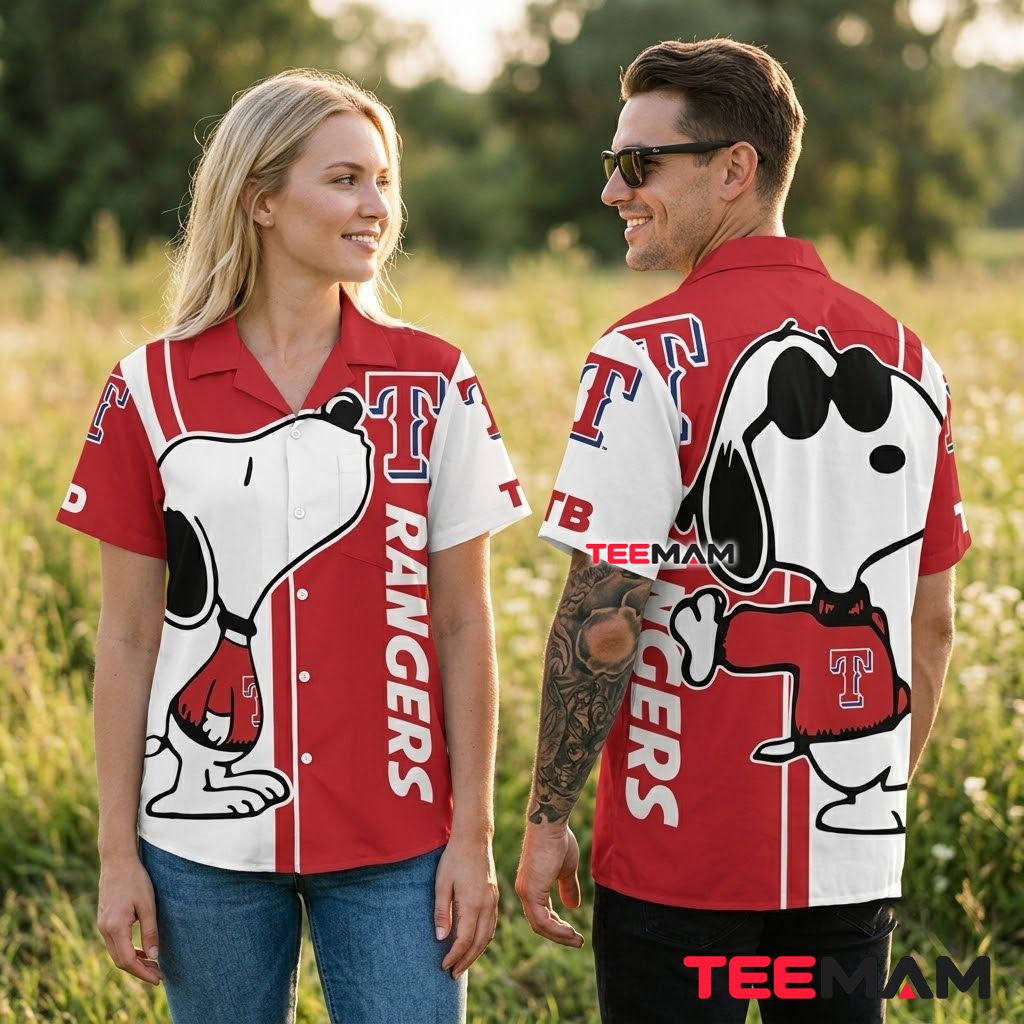 Texas Rangers Button Up Shirt Cool Snoopy Back Texas Rangers Button Up Shirt Cool Snoopy Back