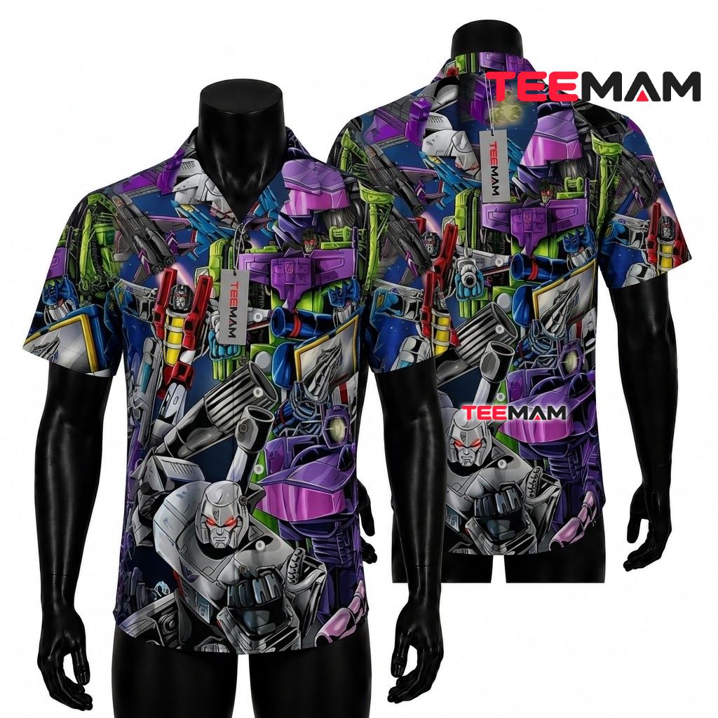 Transformers Hawaiian Shirt Megatron Decepticons Space Print Front