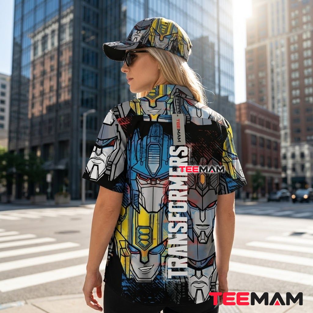 Transformers Hawaiian Shirt Optimus Prime Robot Print Version 3 Transformers Hawaiian Shirt Optimus Prime Robot Print Version 3