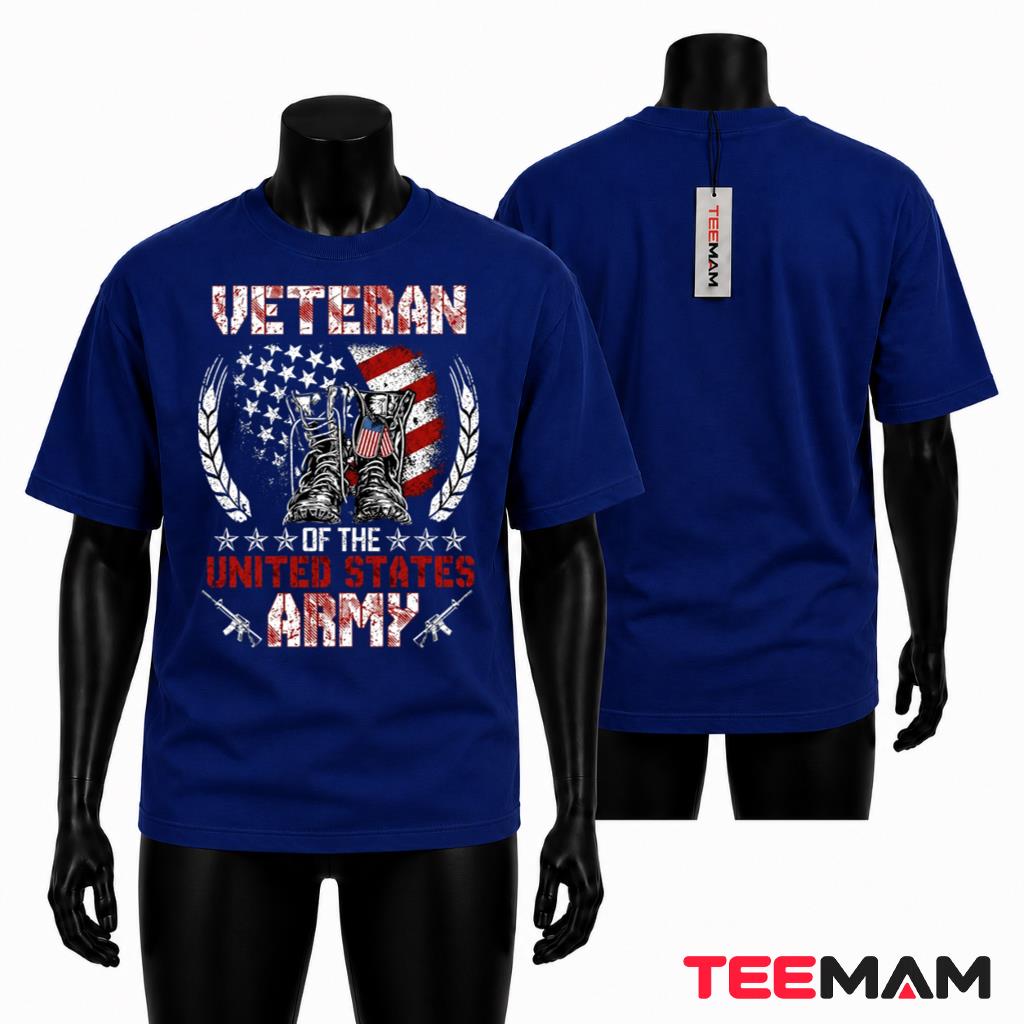 Veteran Of The United States Army Flag Military Graphic T-Shirt