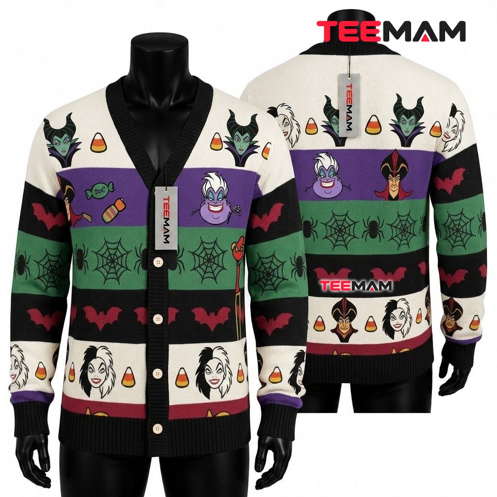 Villains Halloween Cardigan Maleficent Ursula Jafar 1