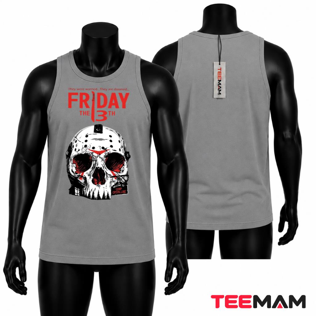 Vintage Friday The 13th Horror Movie Tank Top Jason Skull Camp Crystal Lake Vintage Friday The 13th Horror Movie Tank Top Jason Skull Camp Crystal Lake