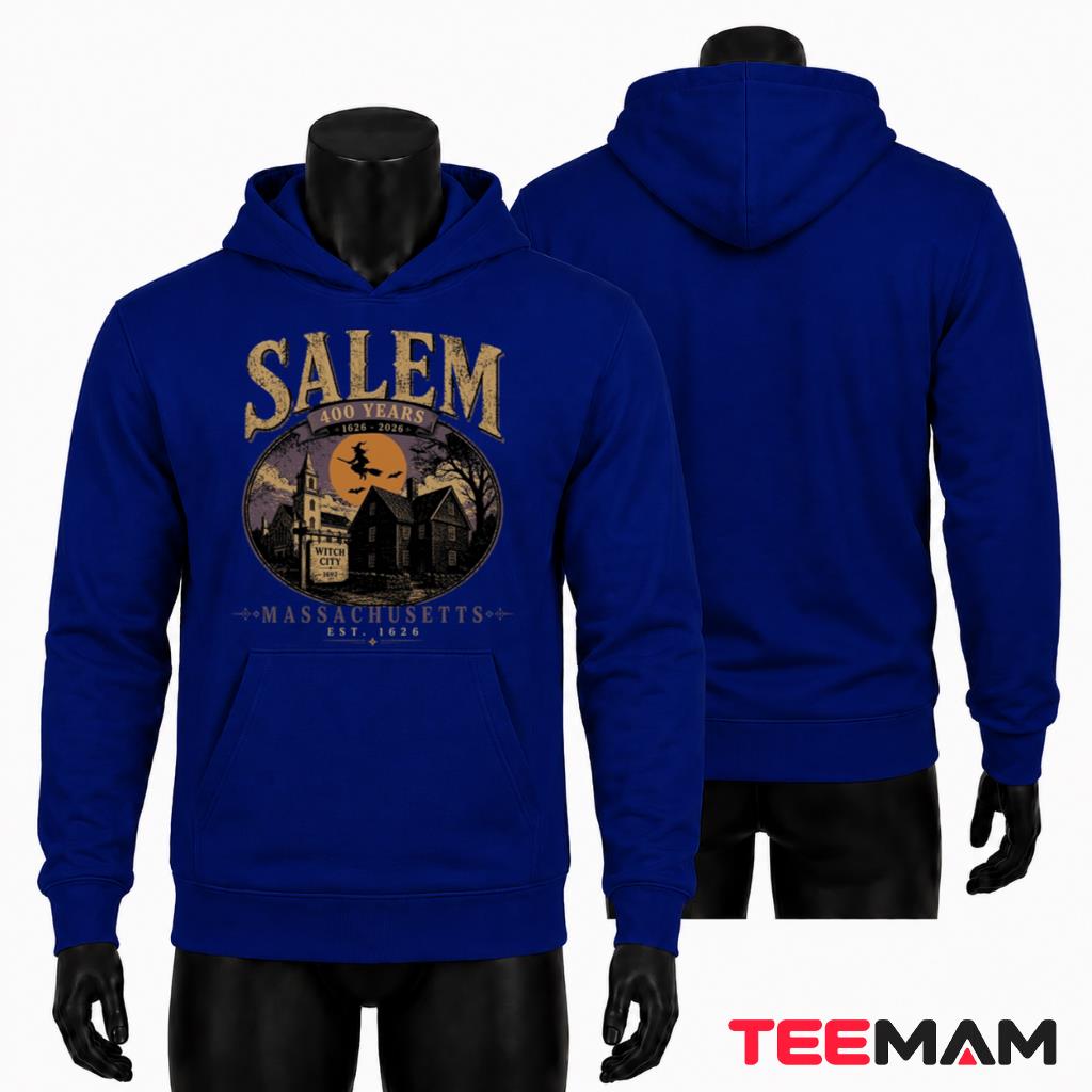 Vintage Salem Witch Hoodie Massachusetts 1626 2026 Graphic Vintage Salem Witch Hoodie Massachusetts 1626 2026 Graphic