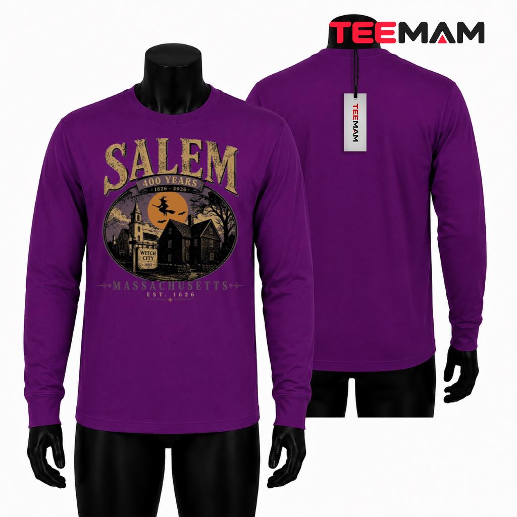 Vintage Salem Witch Long Sleeve Massachusetts 1626 2026 Graphic Vintage Salem Witch Long Sleeve Massachusetts 1626 2026 Graphic