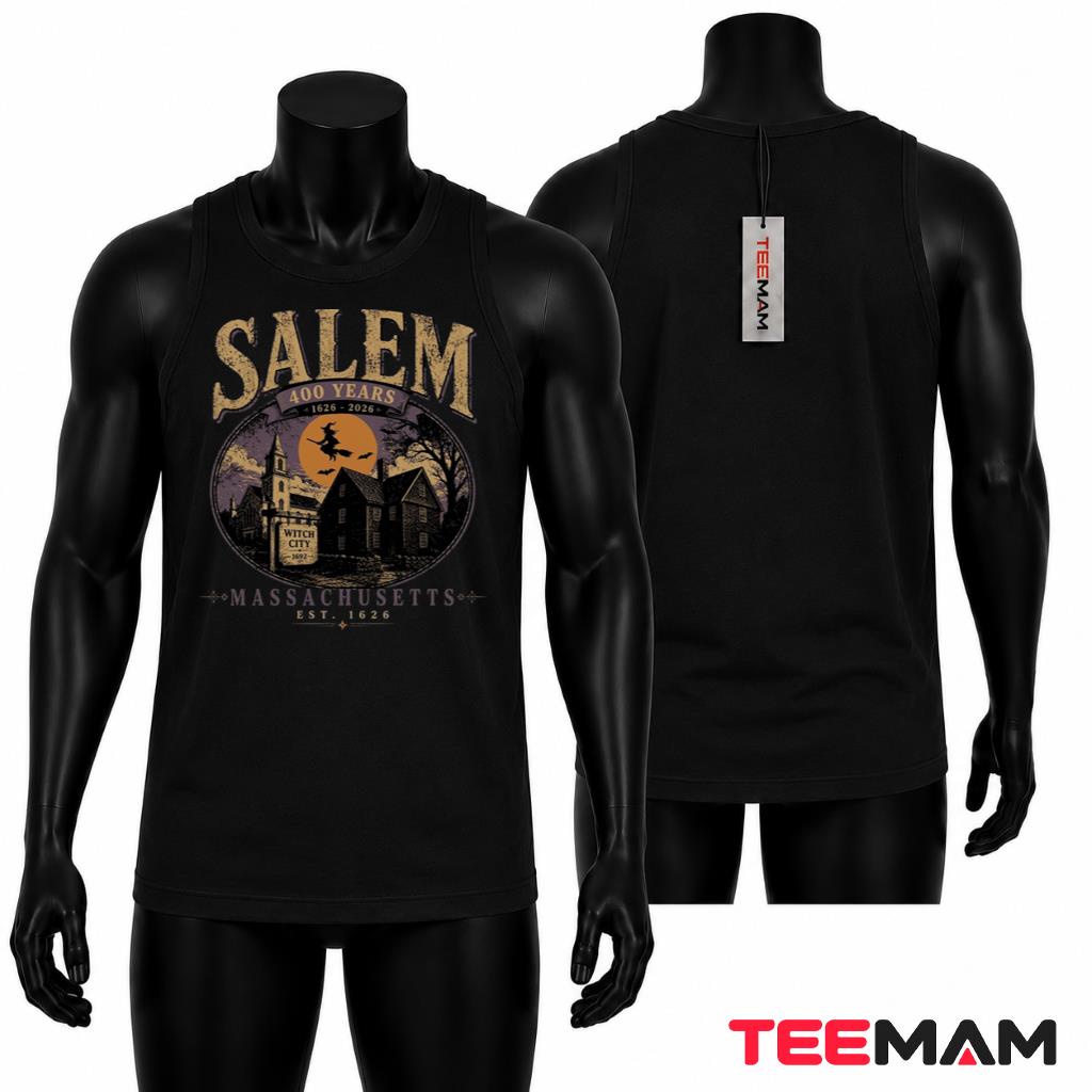 Vintage Salem Witch Tank Top Massachusetts 1626 2026 Graphic Vintage Salem Witch Tank Top Massachusetts 1626 2026 Graphic