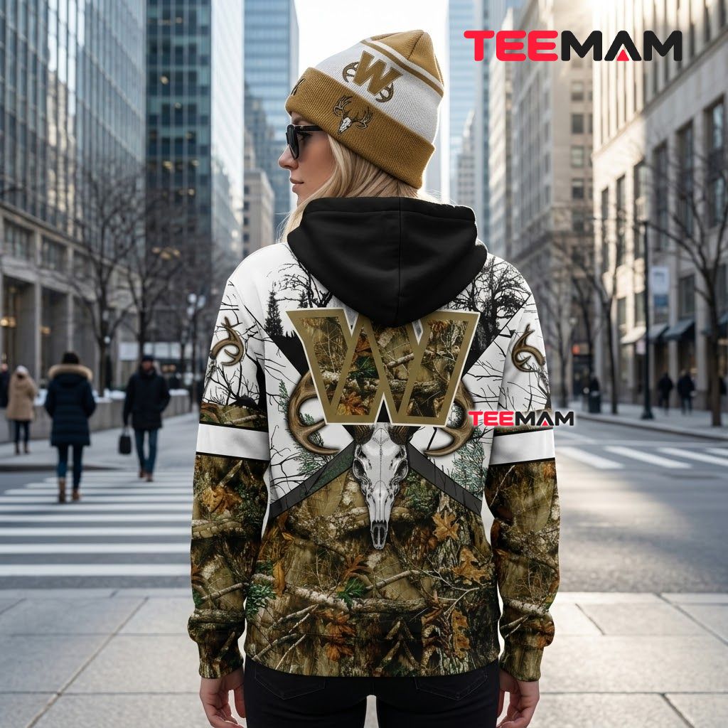 Washington Commanders 3D Hoodie Deer Skull Antler Winter Version 3 Washington Commanders 3D Hoodie Deer Skull Antler Winter Version 3