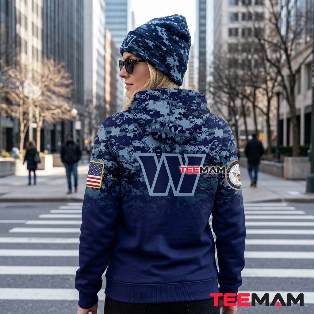 Washington Commanders 3D Hoodie Navy Camouflage Veteran Version 3 Washington Commanders 3D Hoodie Navy Camouflage Veteran Version 3