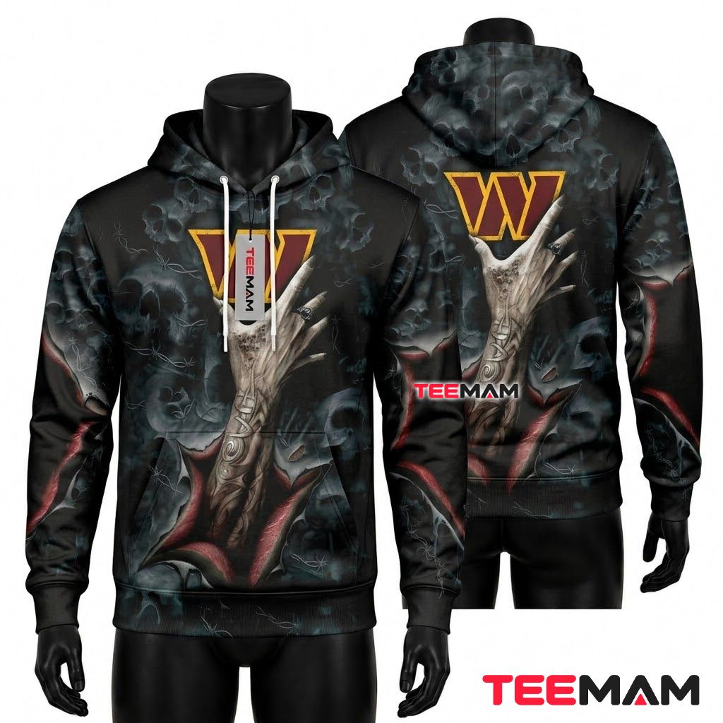 Washington Commanders 3D Hoodie Viking Wolf Celtic Pattern