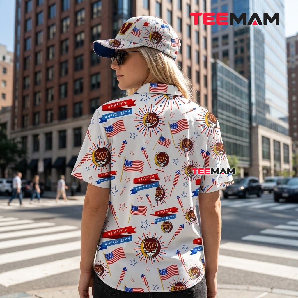 Washington Commanders Hawaiian Shirt Grateful Dead 4th Of July Version 3 Washington Commanders Hawaiian Shirt Grateful Dead 4th Of July Version 3