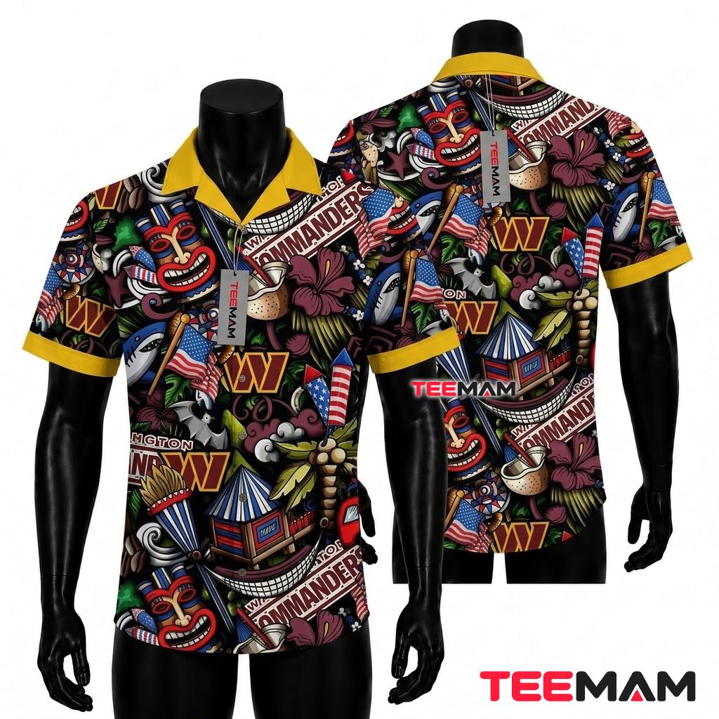 Washington Commanders Aloha Shirt Surf Car Washington Commanders Aloha Shirt Surf Car