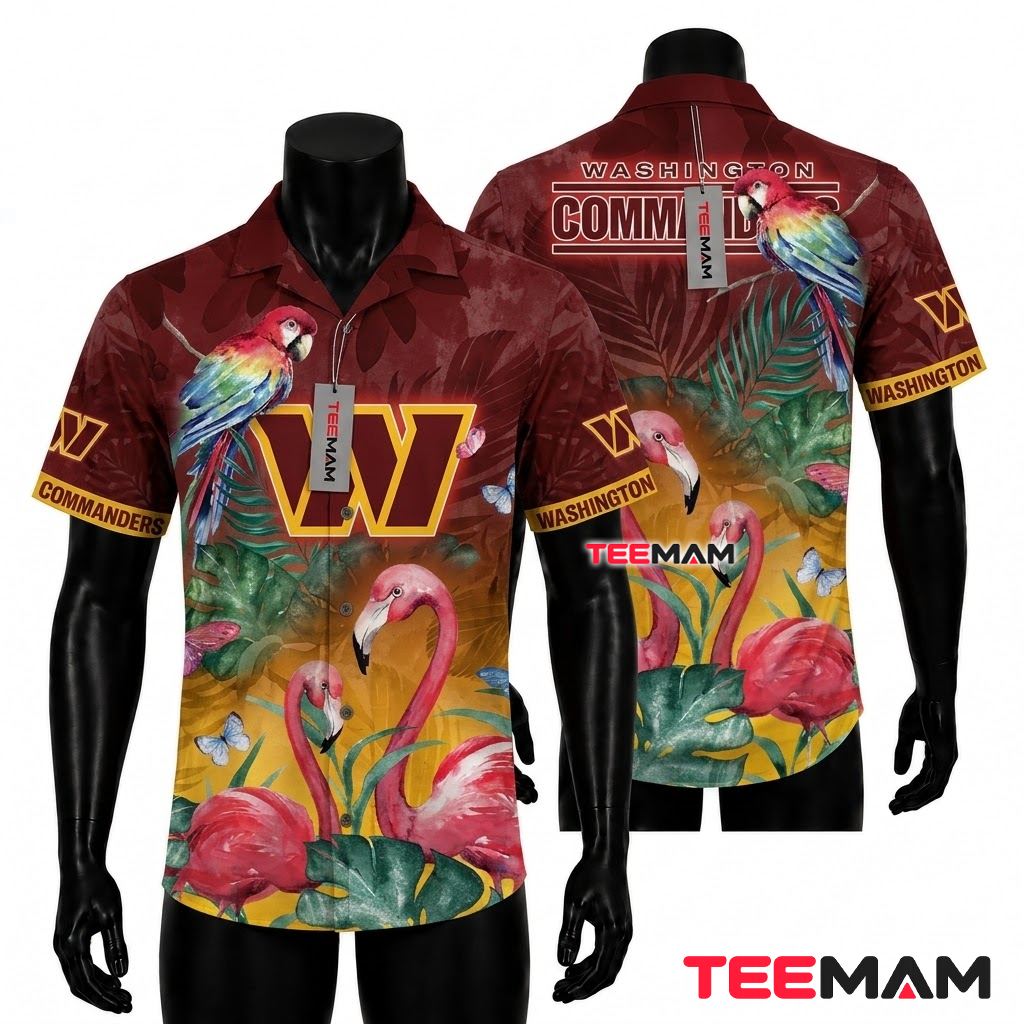 Washington Commanders Hawaiian Shirt Skull Halloween Washington Commanders Hawaiian Shirt Skull Halloween