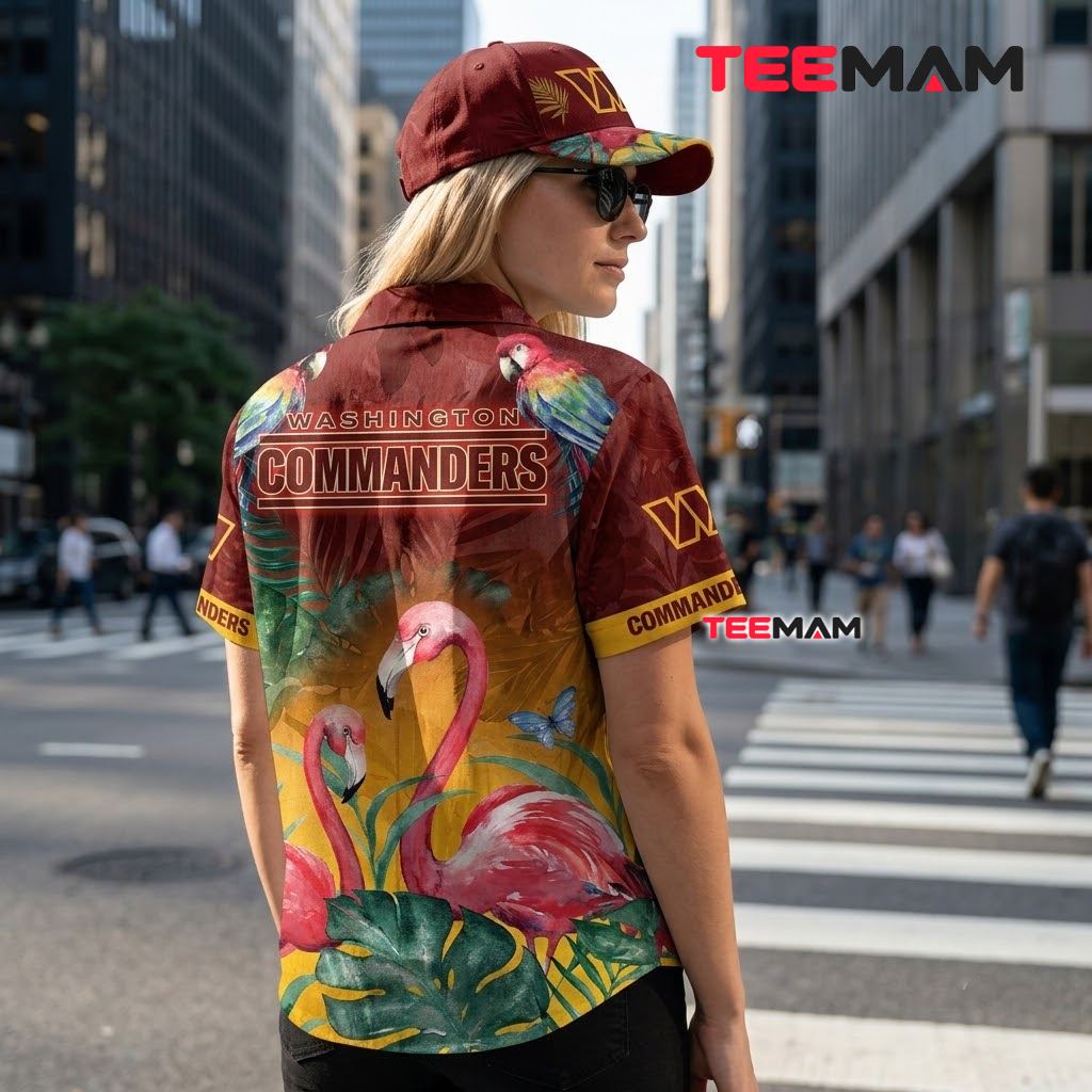 Washington Commanders Tropical Shirt Flamingo Parrot Version 3 Washington Commanders Tropical Shirt Flamingo Parrot Version 3