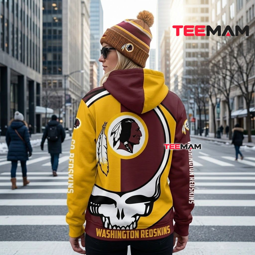 Washington Redskins 3D Hoodie Grateful Dead Skull Logo Version 3 Washington Redskins 3D Hoodie Grateful Dead Skull Logo Version 3