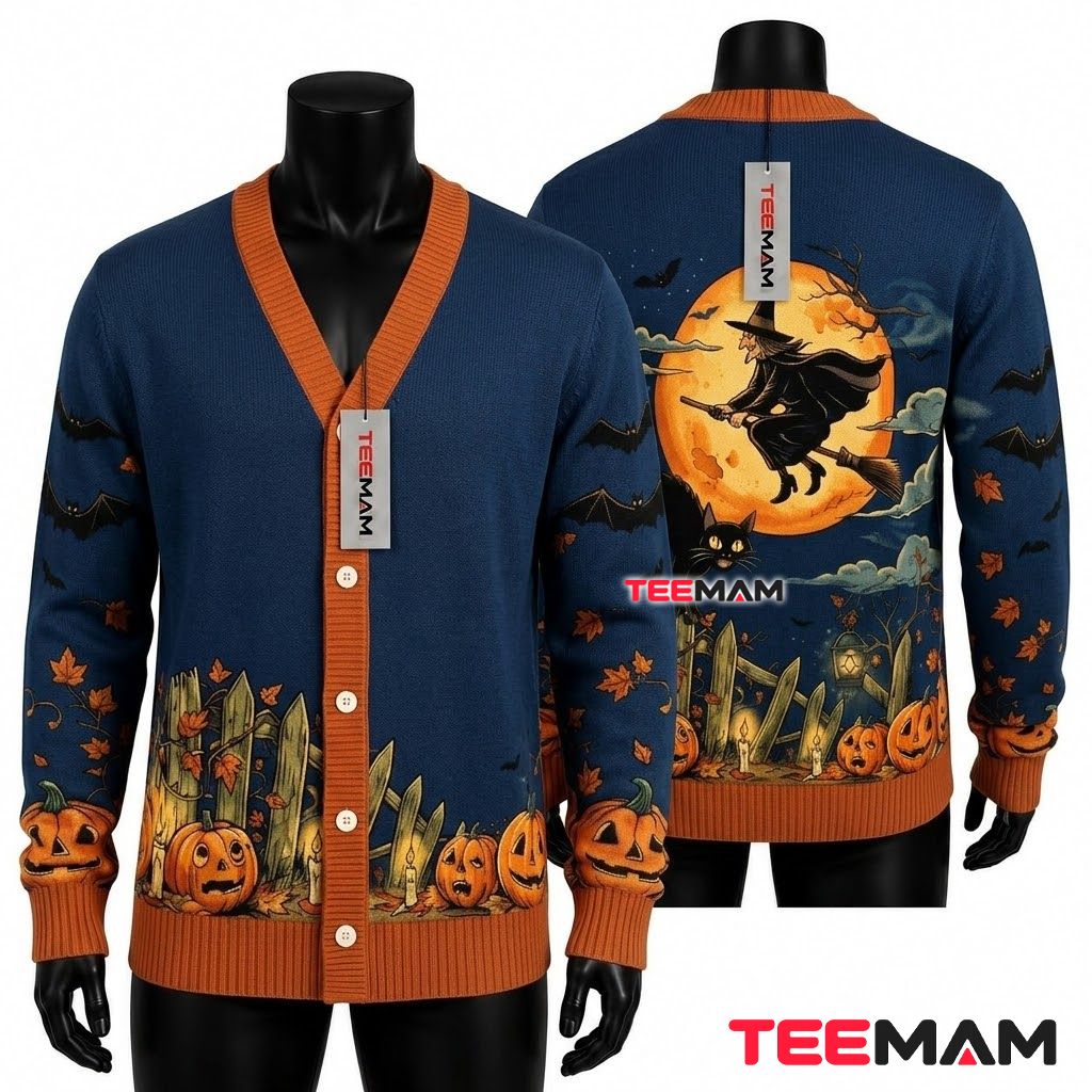 Witch Halloween Cardigan Practical Magic Line Art Witch Halloween Cardigan Practical Magic Line Art