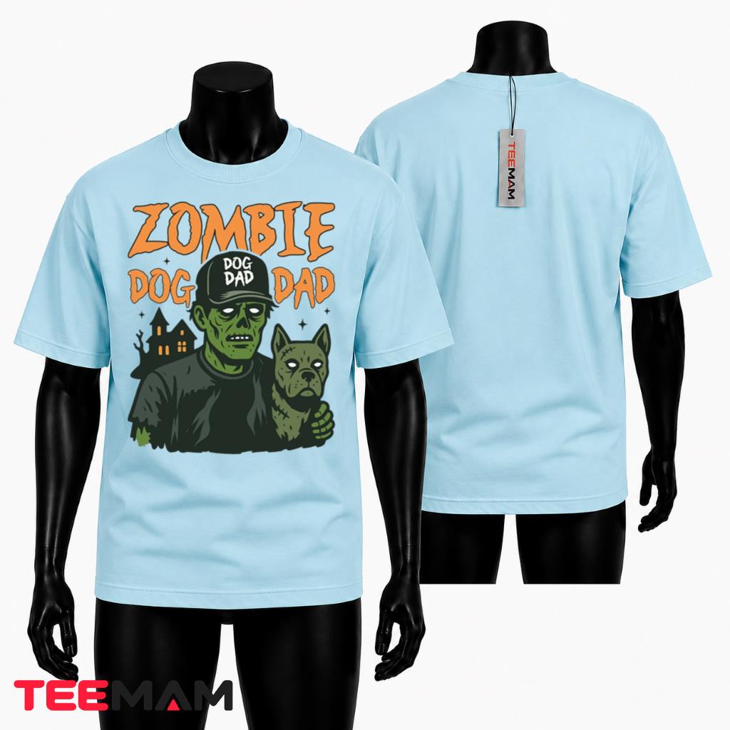 Zombie Dog Dad Halloween Horror T-Shirt