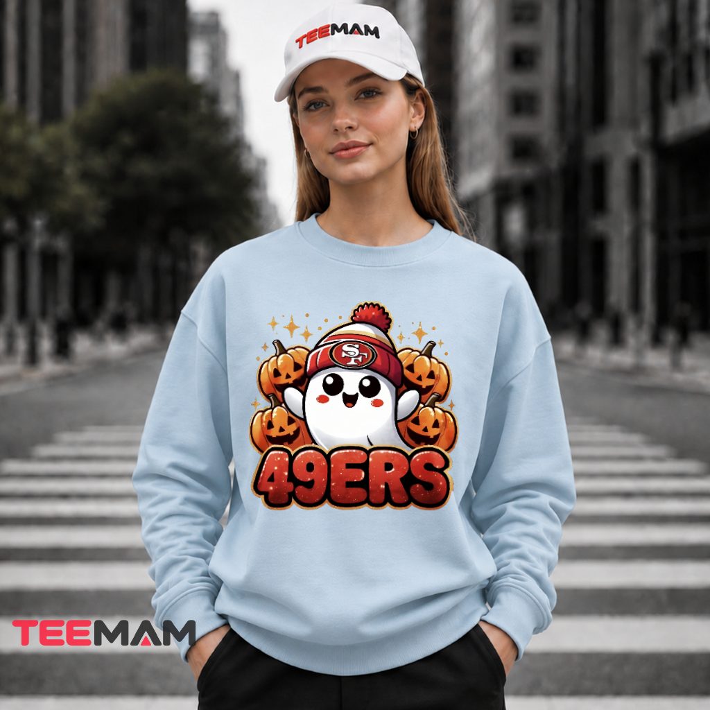 49ers Halloween Cute Ghost Pumpkin Long Sleeve 49ers Halloween Cute Ghost Pumpkin Long Sleeve