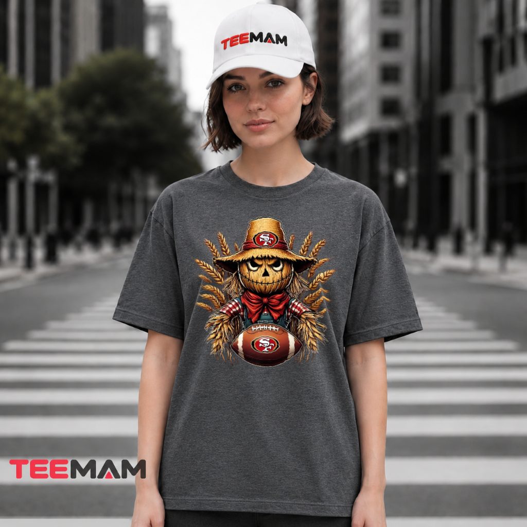 49ers Halloween Scarecrow Football Fan T-Shirt