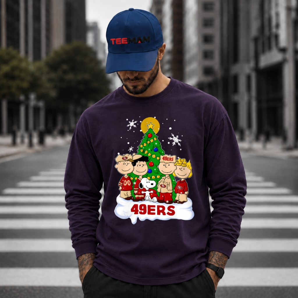 49ers Peanuts Snoopy Christmas Tree Long Sleeve 49ers Peanuts Snoopy Christmas Tree Long Sleeve
