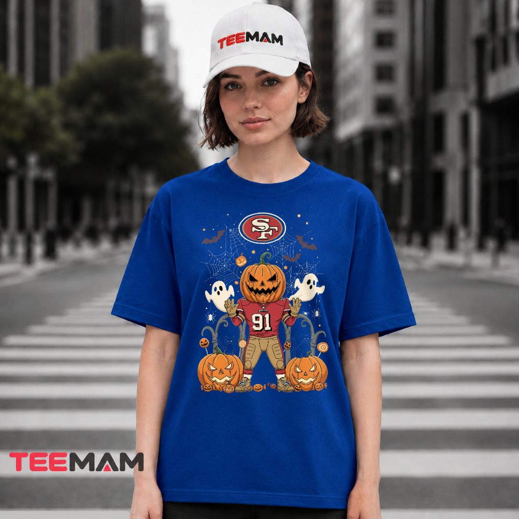 49ers Pumpkin Head Halloween Football T-Shirt