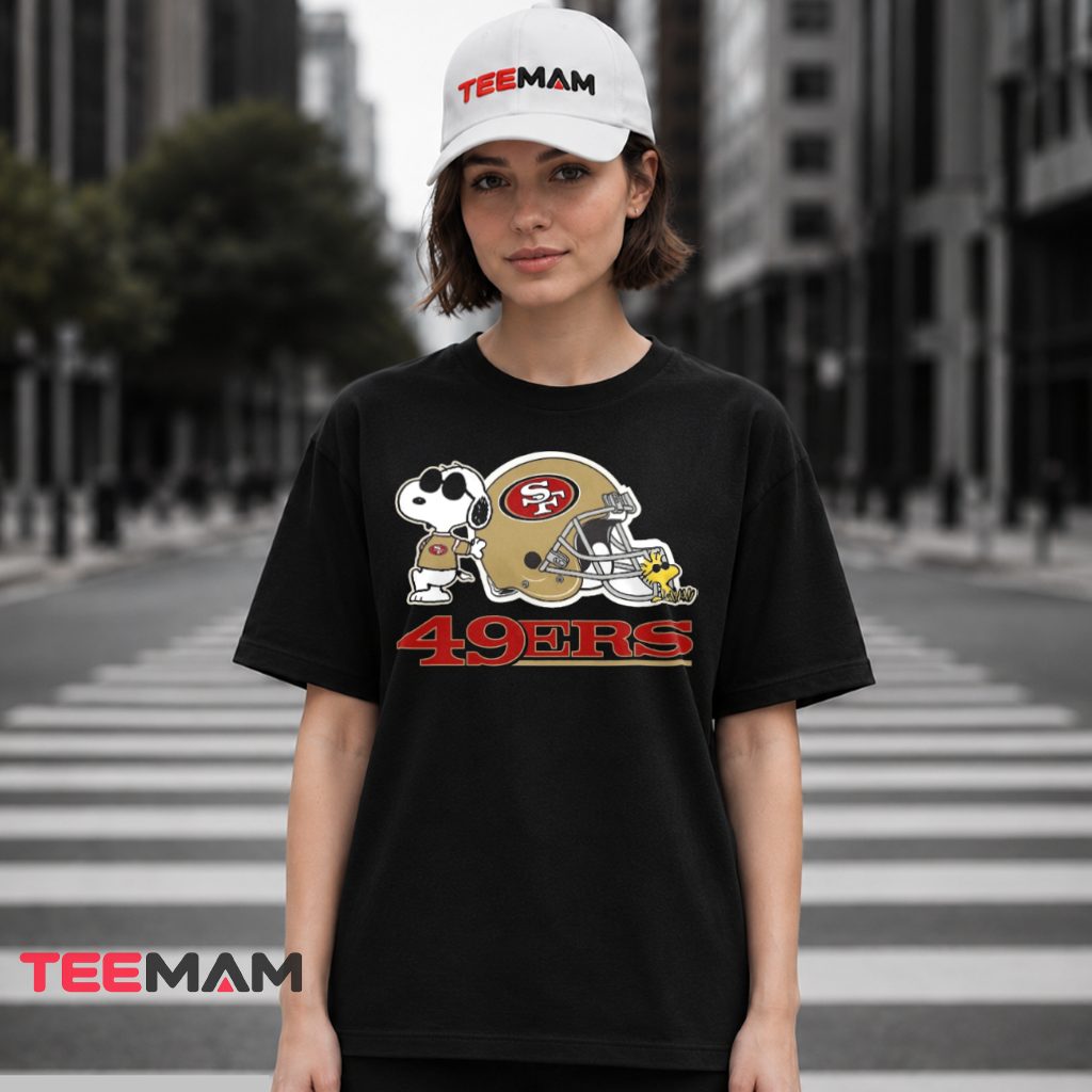 49ers Snoopy Woodstock Football Helmet T-Shirt