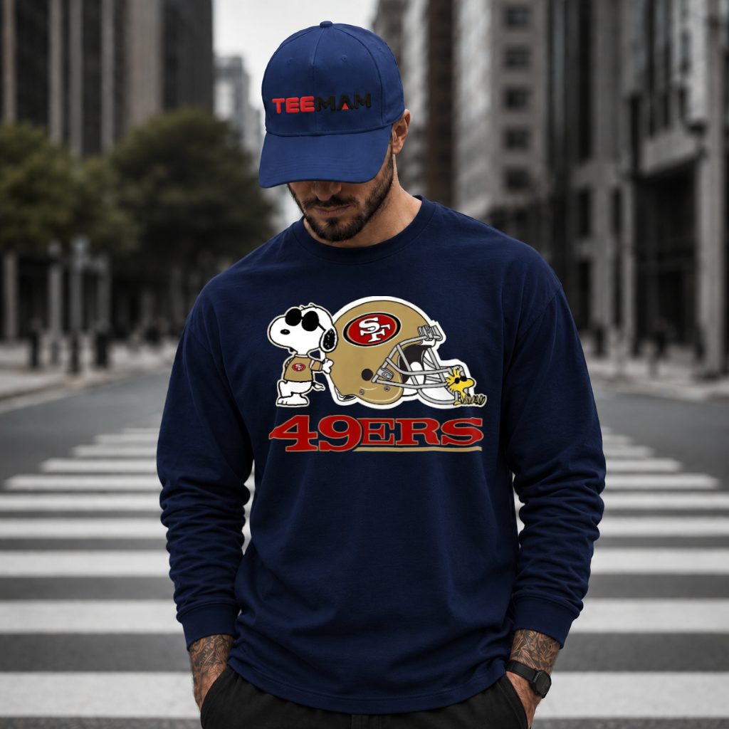 49ers Snoopy Woodstock Football Helmet Long Sleeve 49ers Snoopy Woodstock Football Helmet Long Sleeve