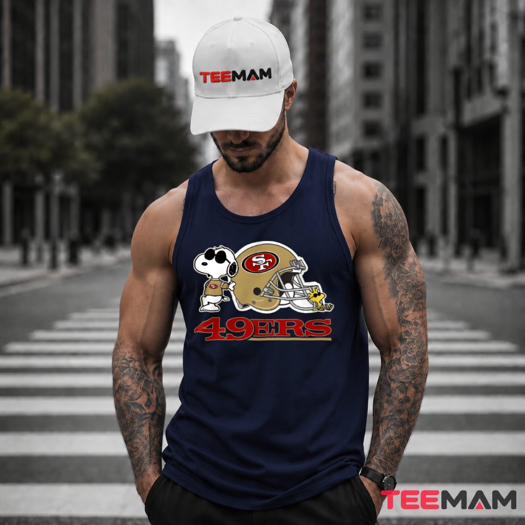 49ers Snoopy Woodstock Football Helmet Tank Top 49ers Snoopy Woodstock Football Helmet Tank Top